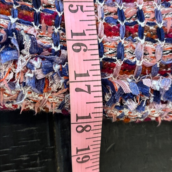 St. John Women's Pink and Purple Tweed Blazer Size 12 Wool Blend Colorful - Picture 9 of 10